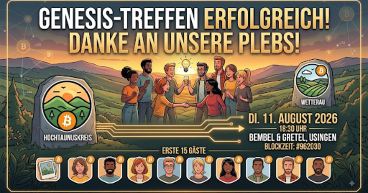 Gelungener Auftakt mit 15 Plebs und digitalem Proof of Attendance! 🟠⚡